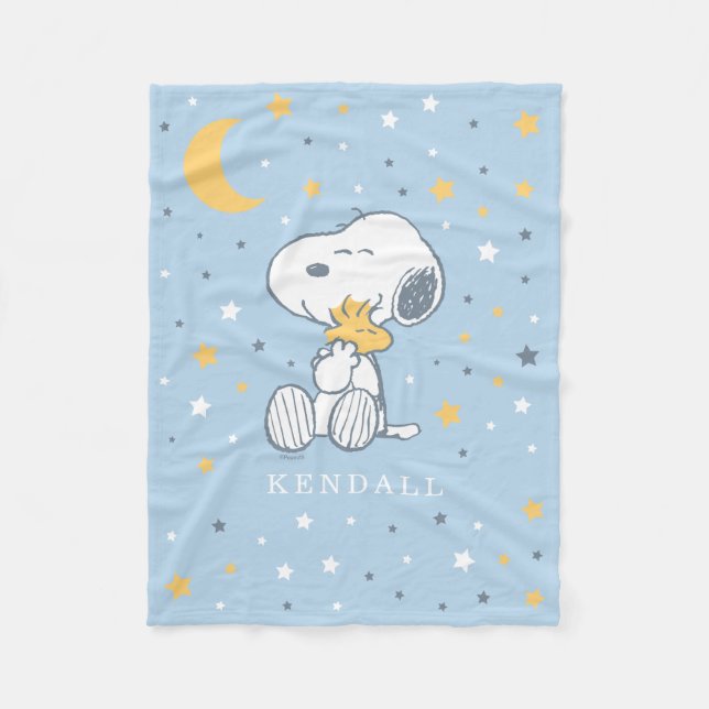 Snoopy & Woodstock | Over the Moon Baby Shower Fleecedecke (Vorderseite)