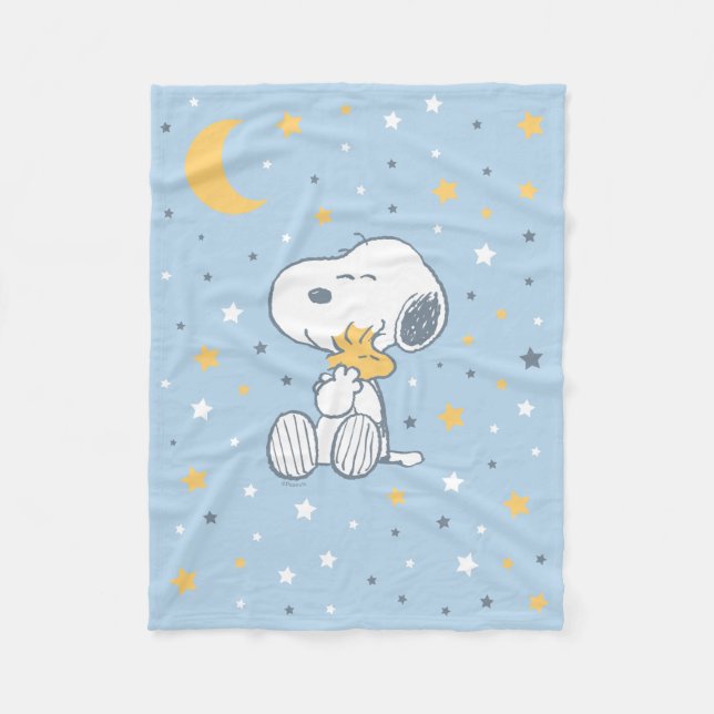 Snoopy & Woodstock | Over the Moon Baby Shower Fleecedecke (Vorderseite)