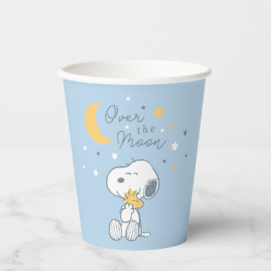 Snoopy & Woodstock Over the Moon Baby Shower Pap Pappbecher