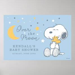 Snoopy & Woodstock | Over the Moon Baby Shower Pos Poster