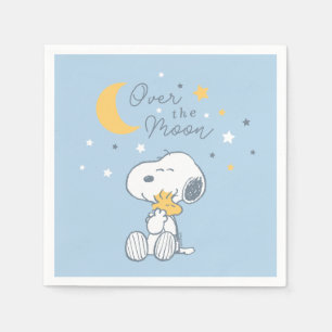 Snoopy & Woodstock Over the Moon Baby Shower Ser Serviette
