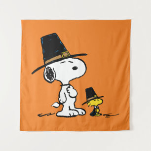 Snoopy & Woodstock Pilgrim Wandteppich
