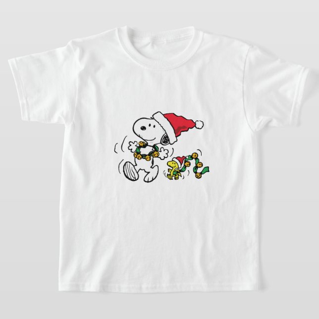 snoopy & woodstock playing on winter season T-Shirt (Ablage )