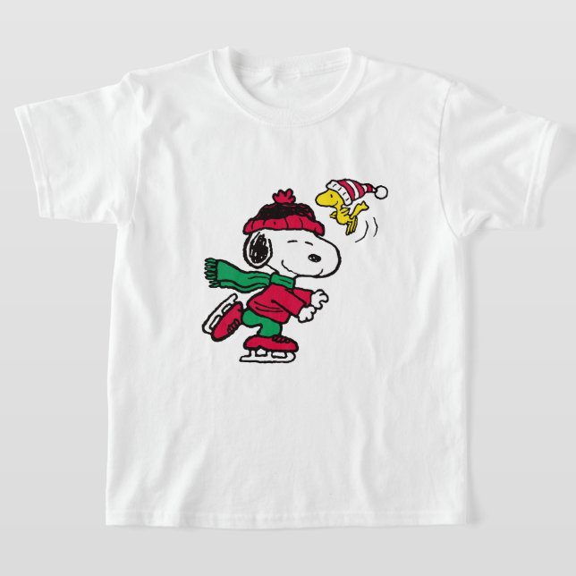 snoopy & woodstock playing on winter season T-Shirt (Ablage )