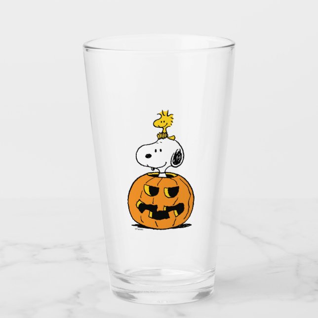 Snoopy & Woodstock Pumpkin Glas (Vorderseite)