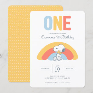 Snoopy & Woodstock Rainbow Einladung