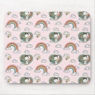 Snoopy & Woodstock Regenbogen Herzmuster Mousepad