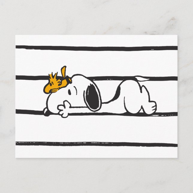 Snoopy & Woodstock | Smile Giggle Laugh Postkarte (Vorderseite)