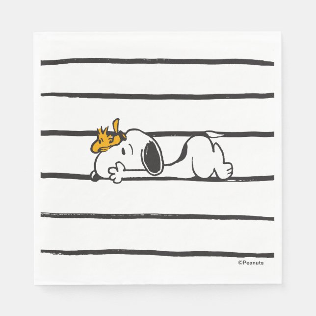 Snoopy & Woodstock | Smile Giggle Laugh Serviette (Vorderseite)