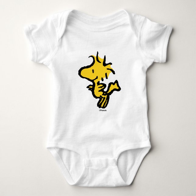 Snoopy & Woodstock Spaß & Blume Baby Strampler (Vorderseite)