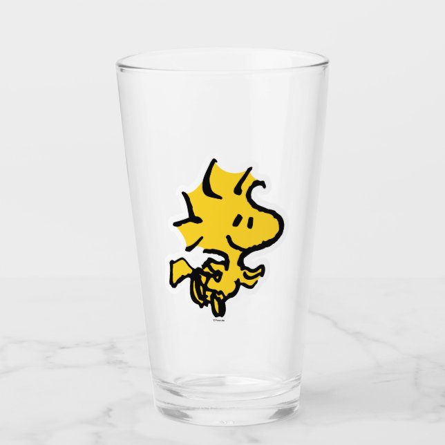 Snoopy & Woodstock Spaß & Blume Glas (Vorderseite)