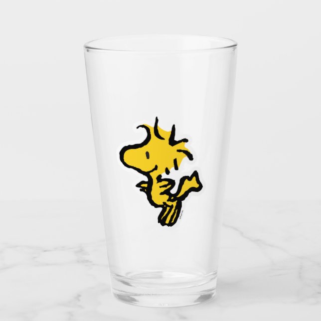 Snoopy & Woodstock Spaß & Blume Glas (Vorderseite)