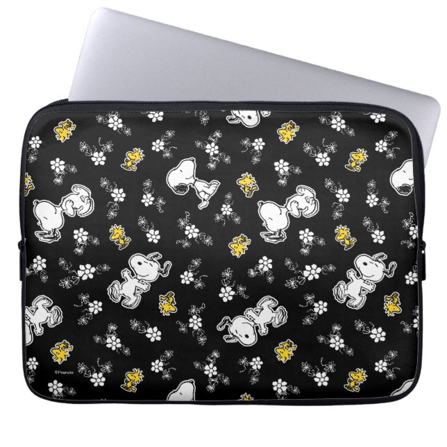 Snoopy & Woodstock Spaß & Blume Laptopschutzhülle (Vorderseite)