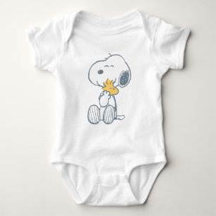 Snoopy & Woodstock Über den Mond Baby Shower Strampler