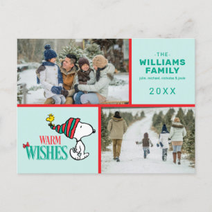 Snoopy & Woodstock Weihnachtsfamilie FotoCollage Feiertagspostkarte