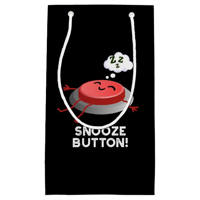Snooze Button Funny Sleeping Puff Dark BG Kleine Geschenktüte (Vorderseite)