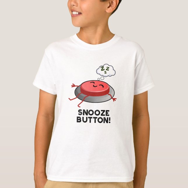 Snooze Button Funny Sleeping Puff T-Shirt (Vorderseite)