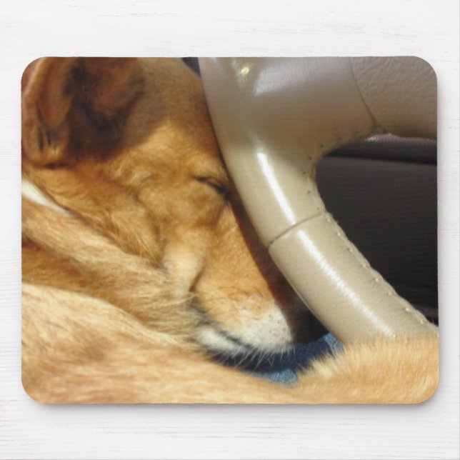 Snoozing Corgi-Fahrer Mousepad (Vorne)