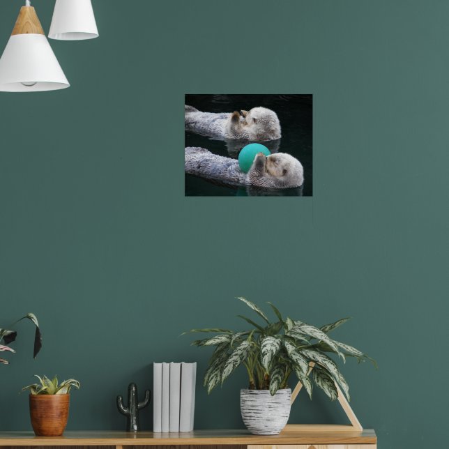 Snoozing Sea Otters Fotografisch Poster (Wohnzimmer 1)