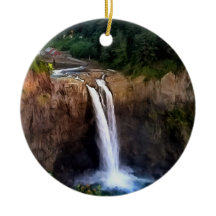 Snoqualmie Falls Runde Keramik Weihnachten