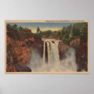 Snoqualmie Falls, WA - Aussicht auf Wasserfälle &  Poster
