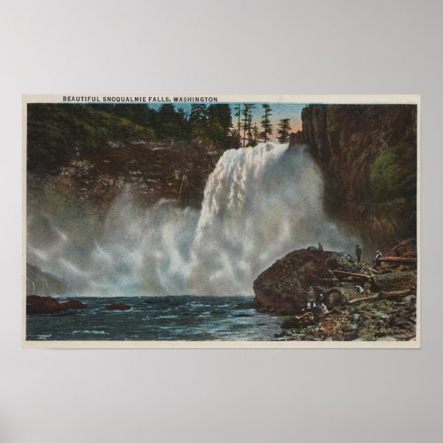 Snoqualmie Falls, WA - Blick auf die Wasserfälle u Poster (Vorne)