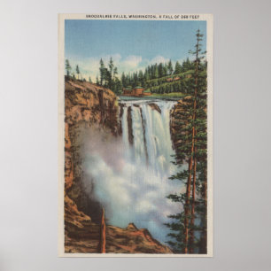 Snoqualmie Falls, WA - Blick auf Wasserfälle am ob Poster