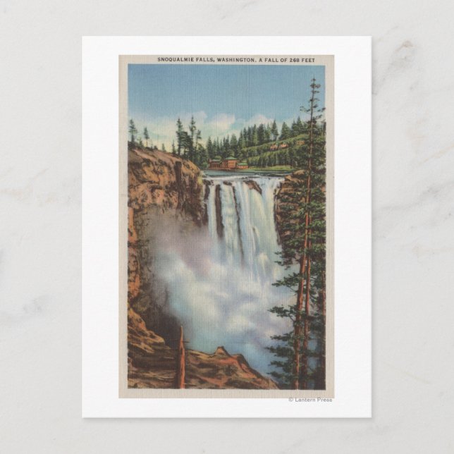 Snoqualmie Falls, WA - Blick auf Wasserfälle am ob Postkarte (Vorderseite)