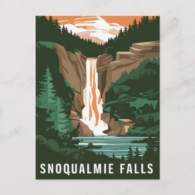 Snoqualmie Falls, WA Postkarte (Vorderseite)