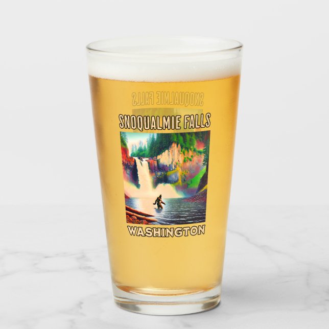 Snoqualmie Falls Washington Shirt, Sasquatch Glas (Vorne (Gefüllt))