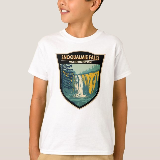 Snoqualmie Falls Washington Waterfall Vintag T-Shirt (Vorderseite)