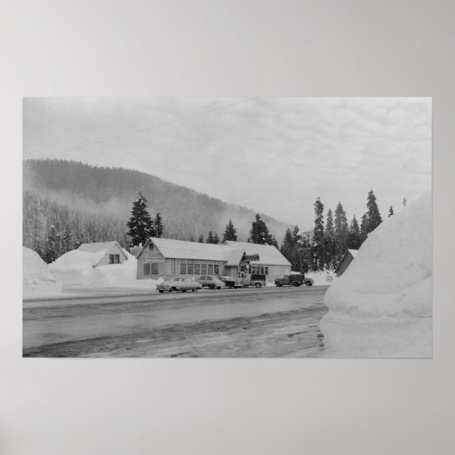 Snoqualmie, WA - Gipfel im Skigebiet Fotografie Poster (Vorne)