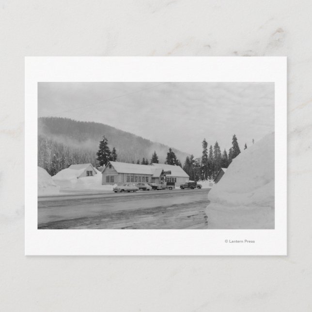 Snoqualmie, WA - Gipfel im Skigebiet Fotografie Postkarte (Vorderseite)