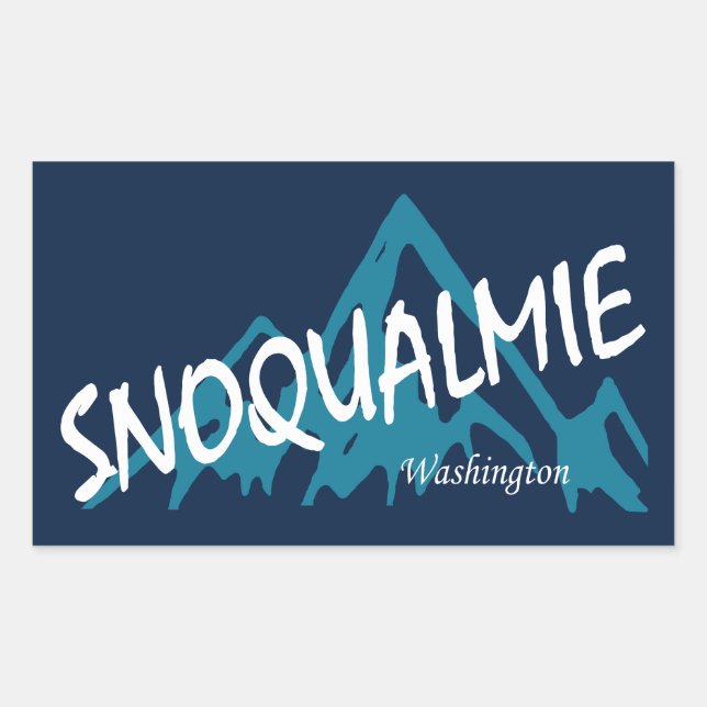 Snoqualmie Washington Berge Rechteckiger Aufkleber (Vorderseite)