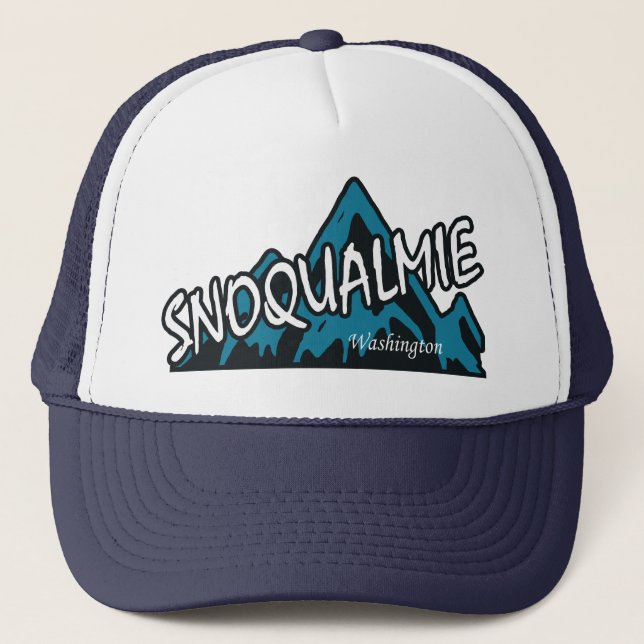 Snoqualmie Washington Berge Truckerkappe (Vorderseite)