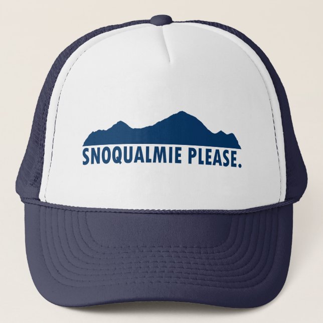Snoqualmie Washington Bitte Truckerkappe (Vorderseite)