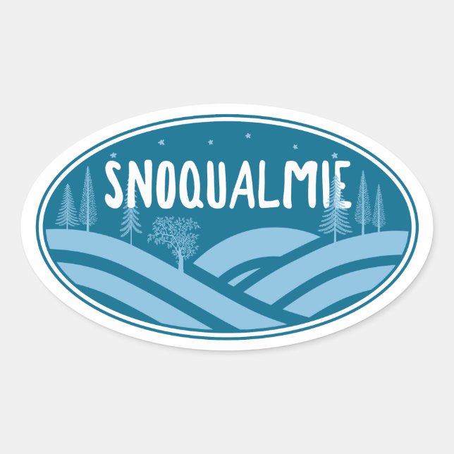 Snoqualmie Washington im Freien Ovaler Aufkleber (Vorderseite)