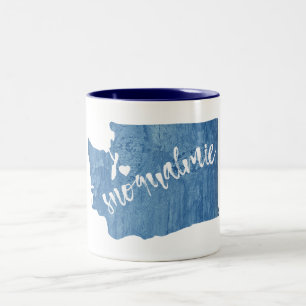 Snoqualmie Washington Wood Grain Zweifarbige Tasse