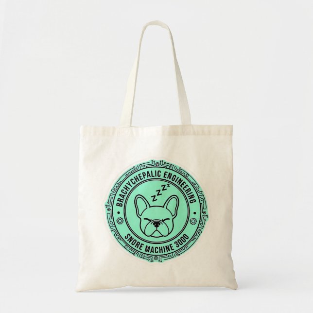 Snore Machine 3000 French Bulldog Tech Funny Dog Tragetasche (Vorne)