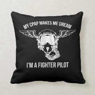 Snoring Cpap AS A Fighter Pilot Mask Funny  Kissen
