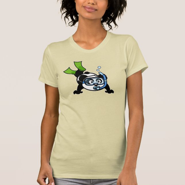 Snorkel-Panda (dunkle Shirts) T-Shirt (Vorderseite)