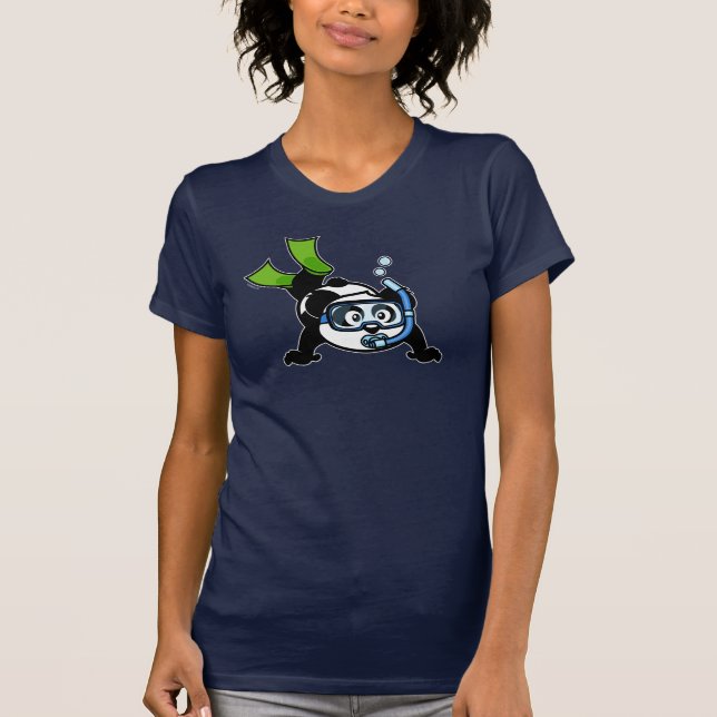 Snorkel-Panda (dunkle Shirts) T-Shirt (Vorderseite)