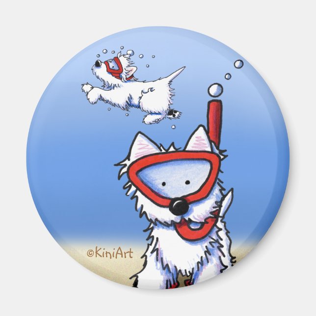 Snorkel Westie Magnet (Vorne)
