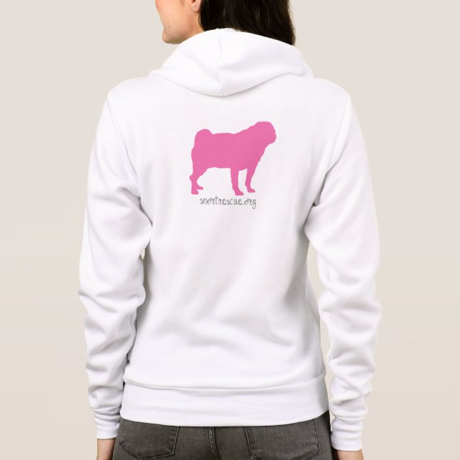 SNORT rosa MopsHoodie Hoodie (Rückseite)