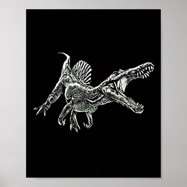 Snosaurus Motif Dinosaur Prehistoric Predator Dino Poster (Vorne)