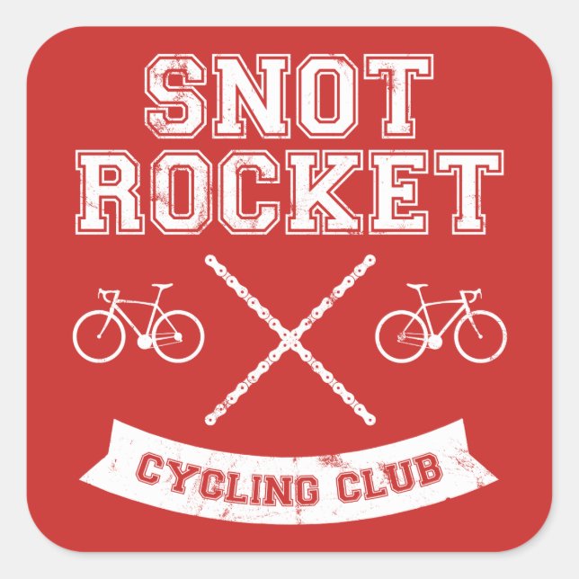 Snot Rocket Cycling Club Quadratischer Aufkleber (Vorderseite)