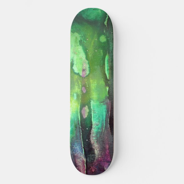 Snotty Green Grungy Slime Skateboard (Vorderseite)