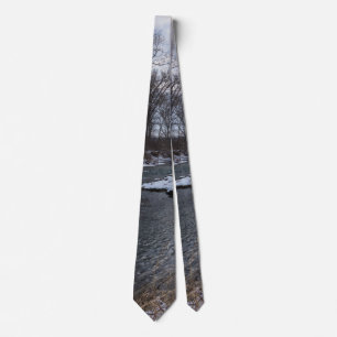 Snow Along James River Neck Tie Krawatte