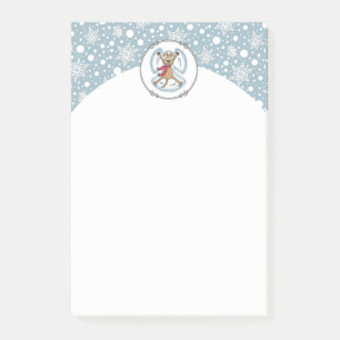 Snow Angel Dog Fun Niedlicher Weihnachtsfeiertag F Post-it Klebezettel