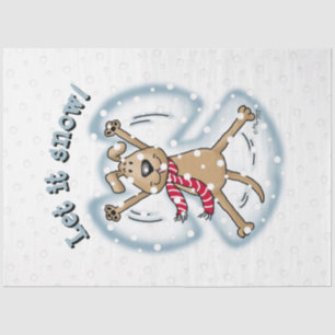 Snow Angel Dog Fun Niedlicher Weihnachtsfeiertag F Seidenpapier